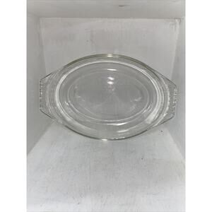 Vintage 3 Qt Pyrex Oval Heavy Glass Roasting Baking Casserole Pan #088